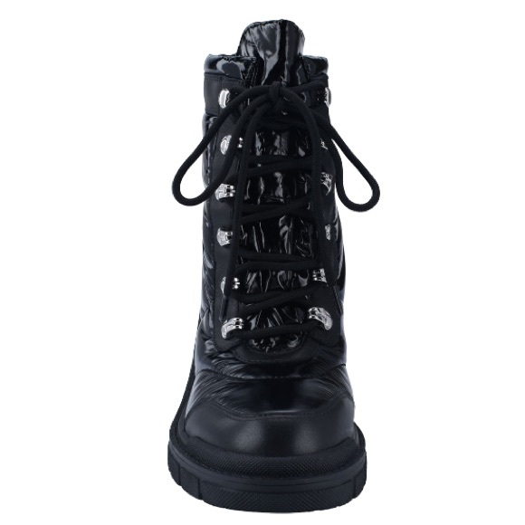 MARC FISHER LTD Vaina Lace-Up Chunky Block Heel Bootie, Black Fabric, Size 8M - Picture 5 of 7